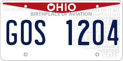 OH license plate GOS1204