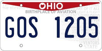 OH license plate GOS1205