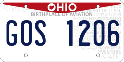 OH license plate GOS1206