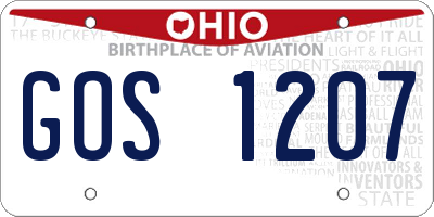 OH license plate GOS1207
