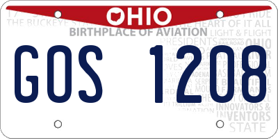 OH license plate GOS1208