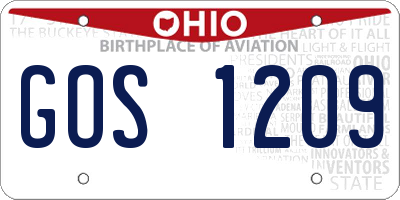 OH license plate GOS1209