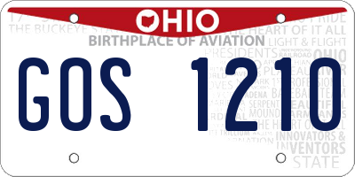 OH license plate GOS1210