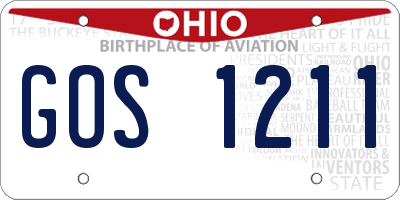 OH license plate GOS1211