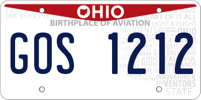OH license plate GOS1212
