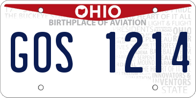 OH license plate GOS1214