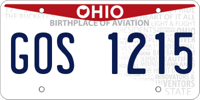 OH license plate GOS1215
