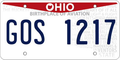 OH license plate GOS1217