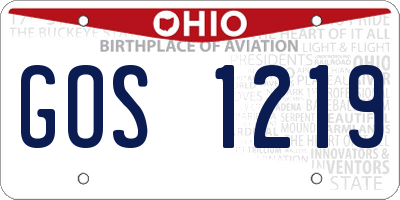 OH license plate GOS1219