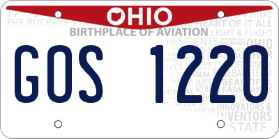 OH license plate GOS1220