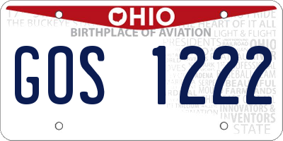 OH license plate GOS1222