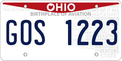 OH license plate GOS1223