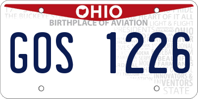 OH license plate GOS1226