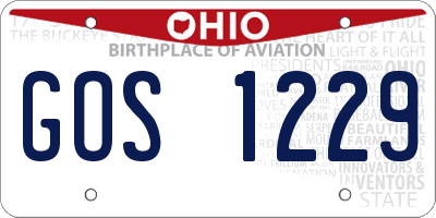 OH license plate GOS1229