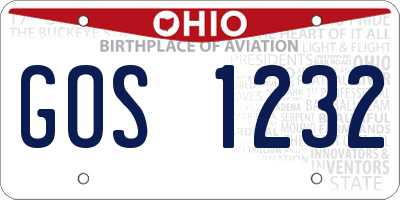 OH license plate GOS1232