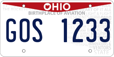 OH license plate GOS1233