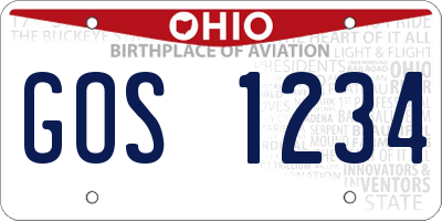 OH license plate GOS1234