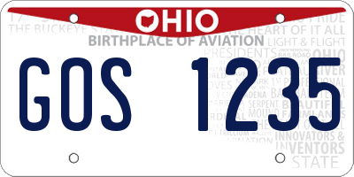 OH license plate GOS1235