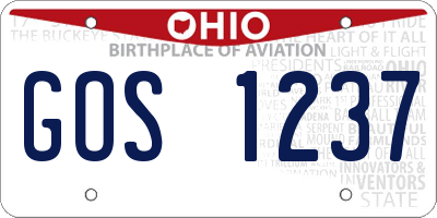 OH license plate GOS1237