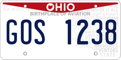 OH license plate GOS1238