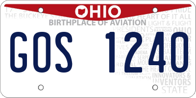 OH license plate GOS1240
