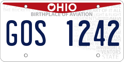 OH license plate GOS1242