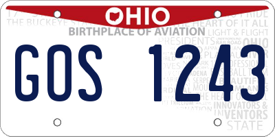 OH license plate GOS1243