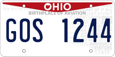 OH license plate GOS1244