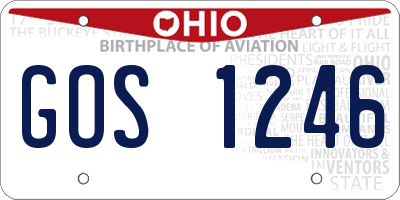OH license plate GOS1246