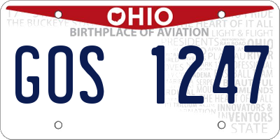 OH license plate GOS1247