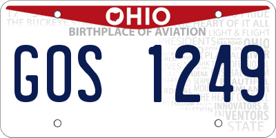 OH license plate GOS1249