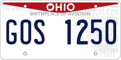 OH license plate GOS1250