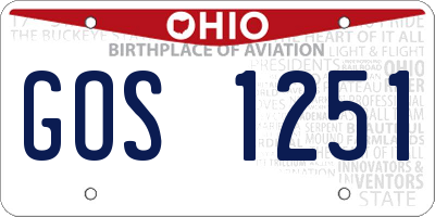 OH license plate GOS1251