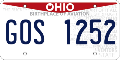 OH license plate GOS1252