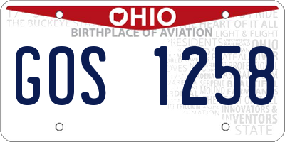 OH license plate GOS1258