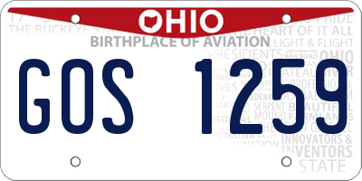 OH license plate GOS1259