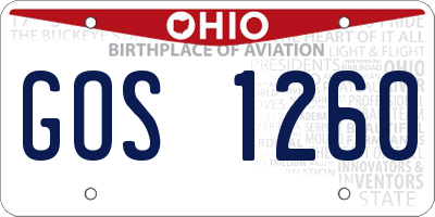 OH license plate GOS1260