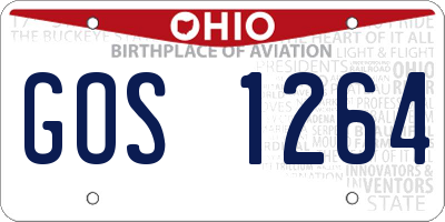 OH license plate GOS1264