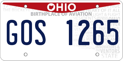 OH license plate GOS1265