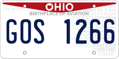 OH license plate GOS1266