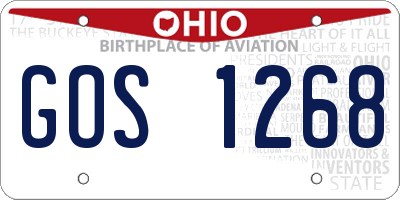 OH license plate GOS1268