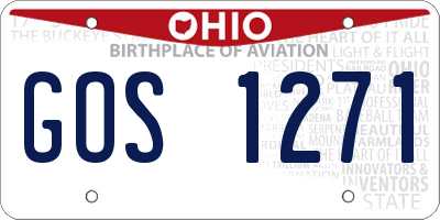 OH license plate GOS1271