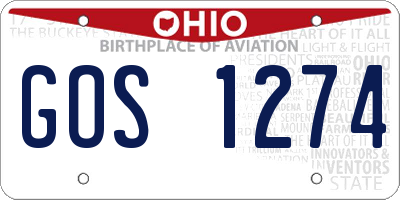 OH license plate GOS1274