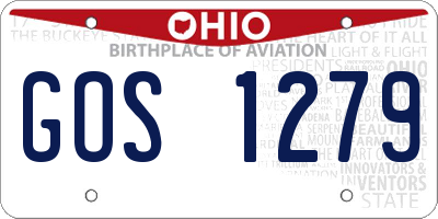 OH license plate GOS1279