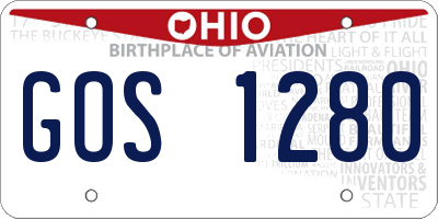 OH license plate GOS1280