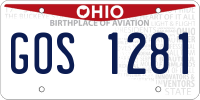 OH license plate GOS1281