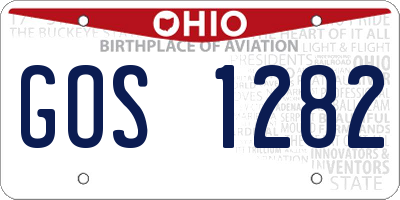 OH license plate GOS1282