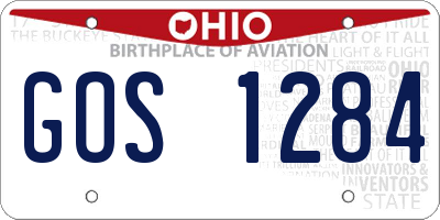 OH license plate GOS1284