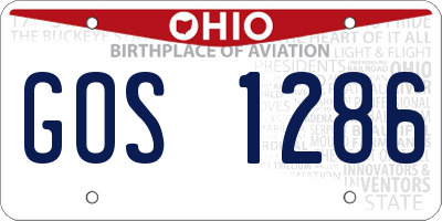 OH license plate GOS1286