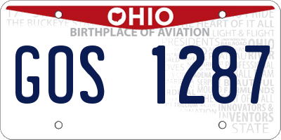 OH license plate GOS1287